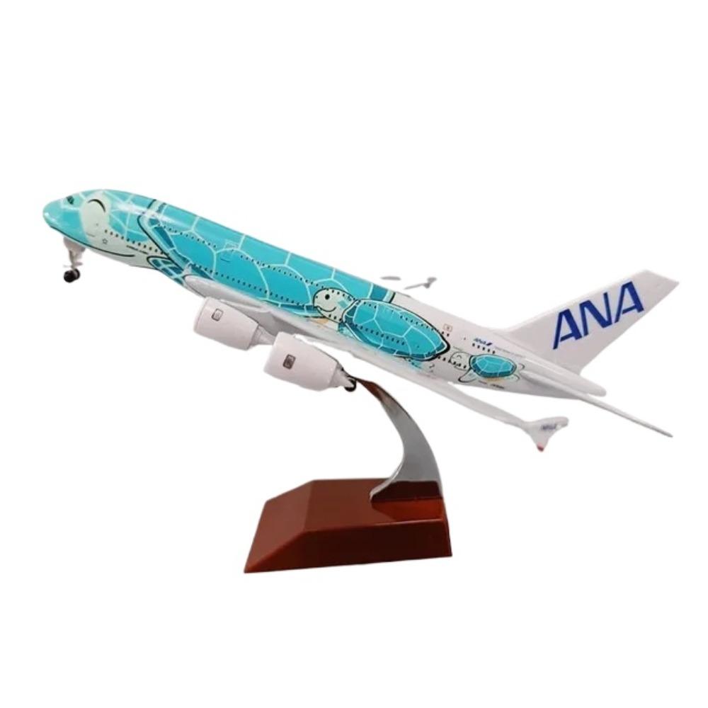 

1/400 20cm Air Japan ANA Airlines Airplane Model Toy Green Cartoon Sea Turtle Airbus 380 A380 Airways Metal Alloy Diecast Airplane зелёный