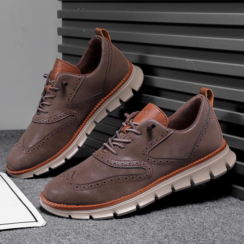 Plus Big Size 50 51 52 Men's Brogue Oxford Shoes Artificial Leather Sneakers British Style Thick Sole Business Casual Shoes