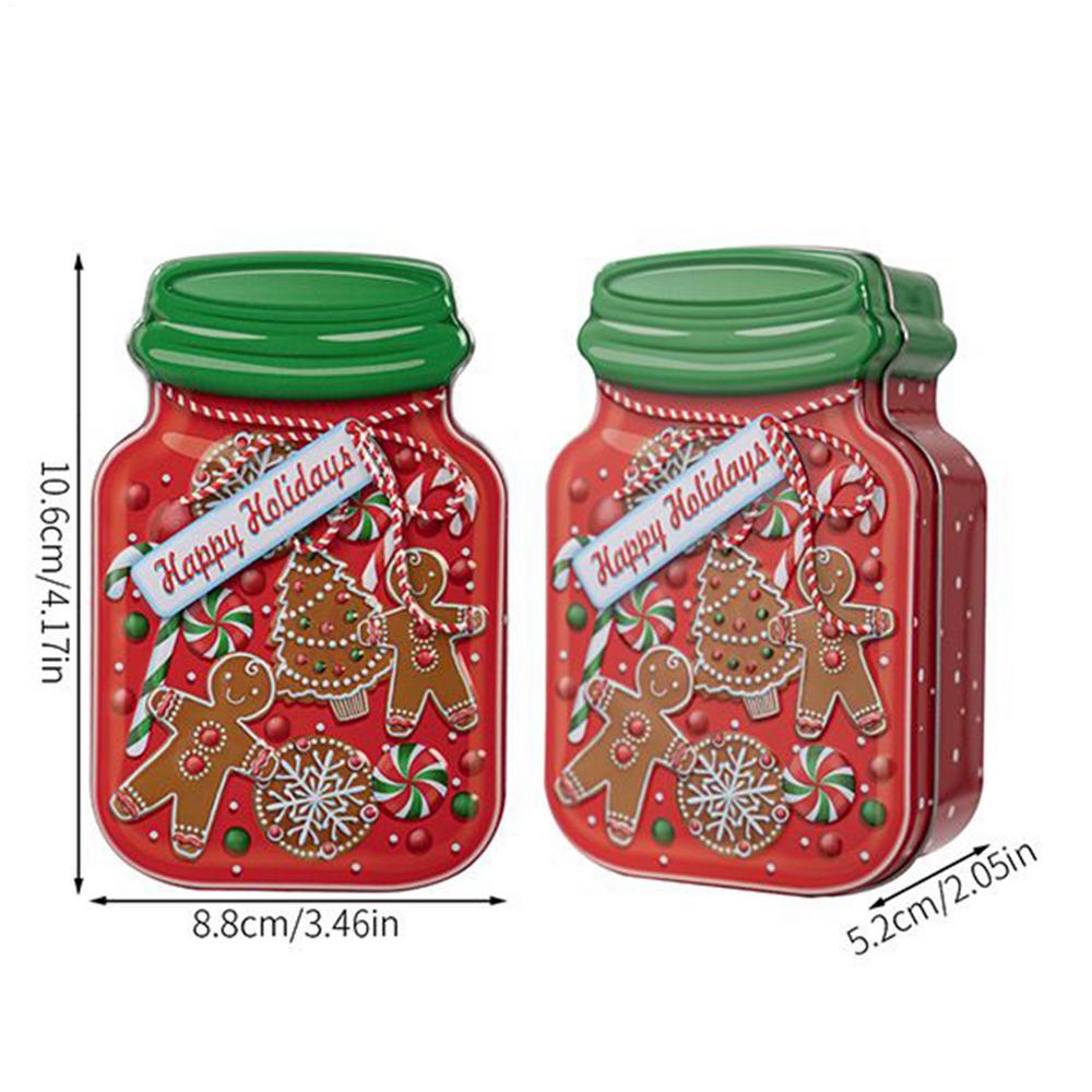 Christmas Tin Box Candy Cookie Box Chocolates Gift Metal Tin Box With Lid Containers For Xmas Party Decor Supplies Other
