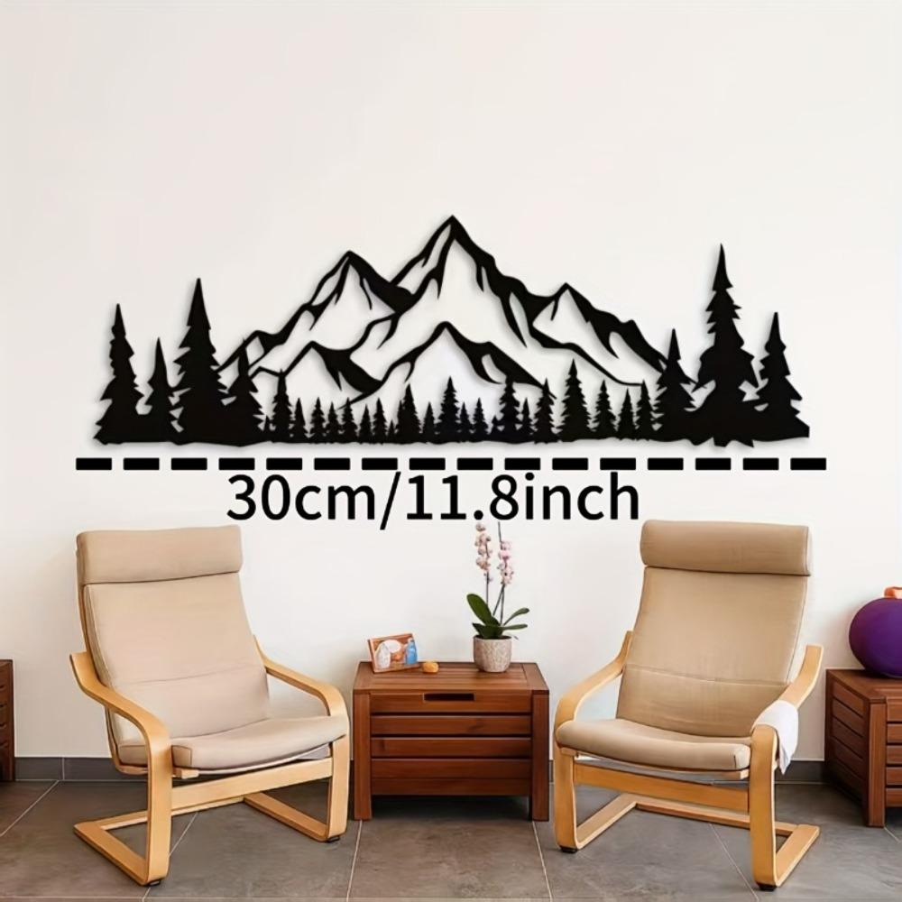 1pc Large Forest Metal Wall Art Nature Mountain Decor Modern Home Interior Natural Landscape Scene Housewarming Gift