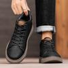 Fashion Classic Lace Up Walking Shoe Warm Plush Fur Winter Sneakers Genuine Leather Men's Basic Boots Autumn Winter Outdoor Casual Boots
