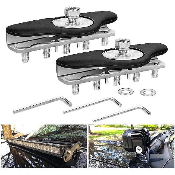 

Кронштейны для крепления светодиодной балки Chelhead, 2 шт., универсальные кронштейны из нержавеющей стали для крепления светодиодной рабочей балки на стойку или капот, зажим-держатель, совместимые с