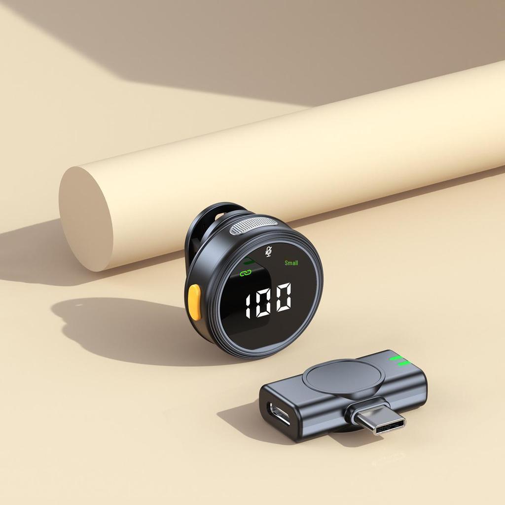 H25 Wireless Clip-On Microphone: Noise Reduction, Outdoor Video/Live Broadcast, Digital Display, Compact Size.