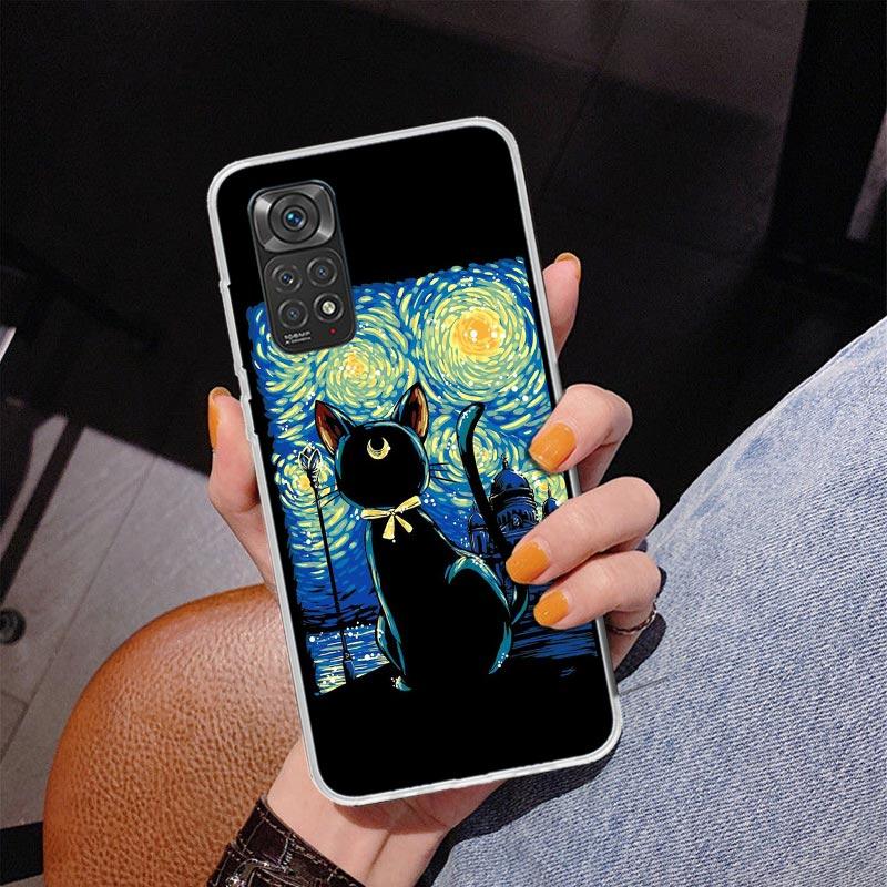 Black Cat Cartoon Cute Phone Case For Xiaomi Redmi Note 15 14 13 12S 12 11 Pro Plus 14S 11S 11E 10 10S 11T 5G Personalized Cover