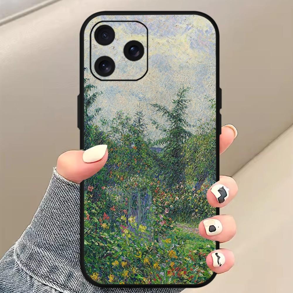 

Чехол для телефона Camille Pissarro Painting для iPhone Mini 11 12 13 14 15 Pro XS Max X Plus SE XR черный мягкий чехол iPhone15plus