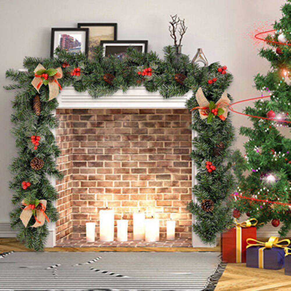 180cm Christmas Red Fruit Christmas Cane Christmas Decoration Cane Door Decoration Fireplace Railing Hanging Decorations