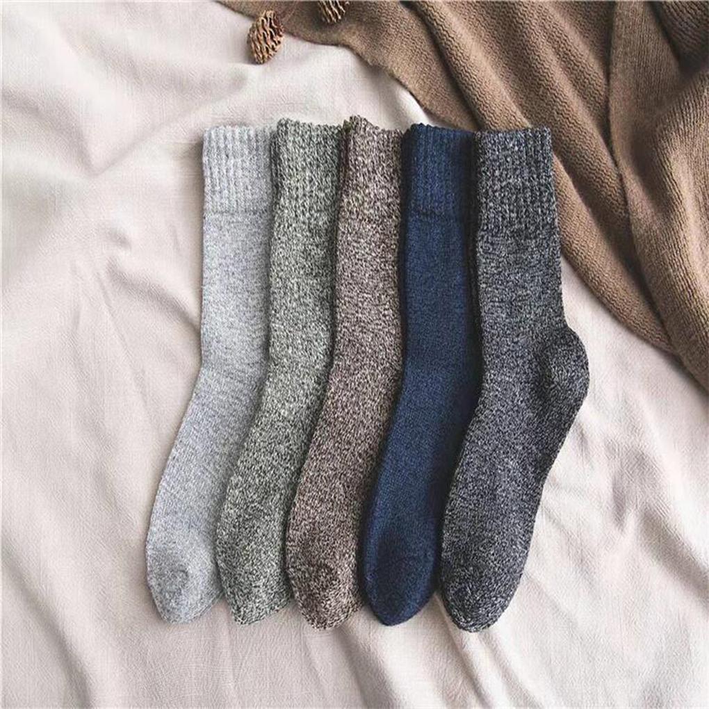 1 Pair Men Socks Winter Cold Weather Nonslip Hosiery Comfortable Foot Warmer Middle Tube Soft Dressing Clothing Footwear