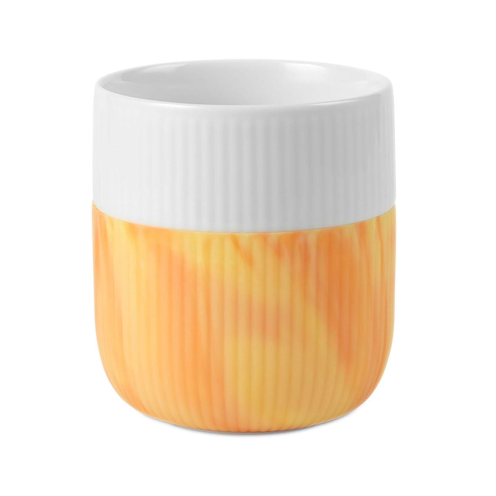 [Официально импортировано] Кружка Royal Copenhagen Fluted Contrast (Безручечный) 380 мл Мраморный Огненно-Желтый 1073108