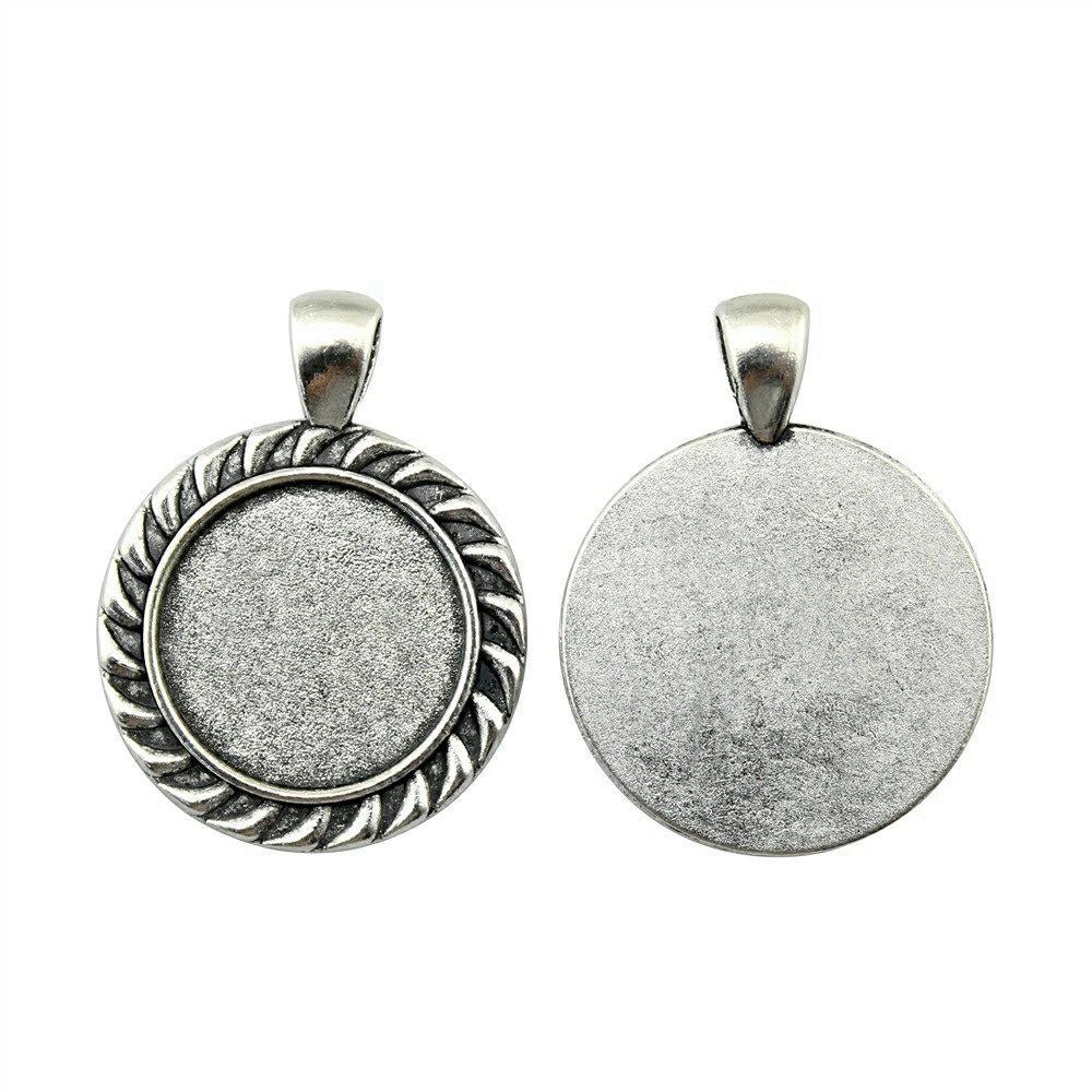 Fit 20mm Round Cabochon Bezel Pendant Setting Handmade Craft Blanks Frames