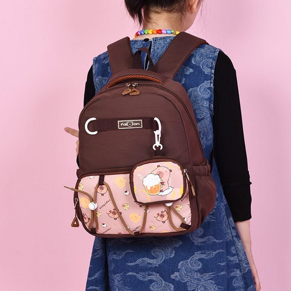 Fashionable Cartoon Nursery Backpack Adjustable Straps Double Shoulder Bag  Elementary School
