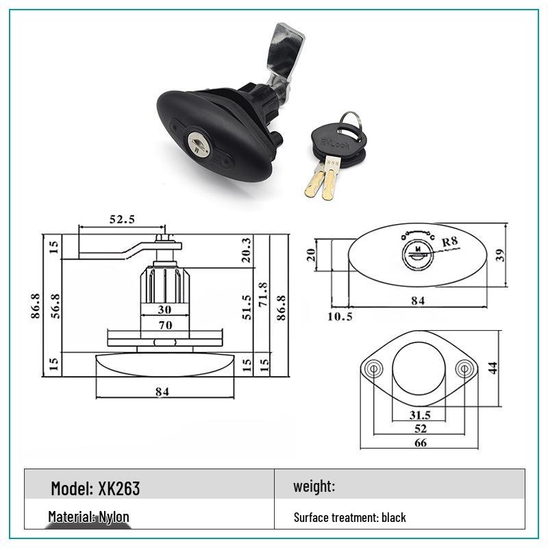 

RV Cabin Door Lock: Motorhome Compression Seal, Luggage Compartment Rotary Handle Lock.