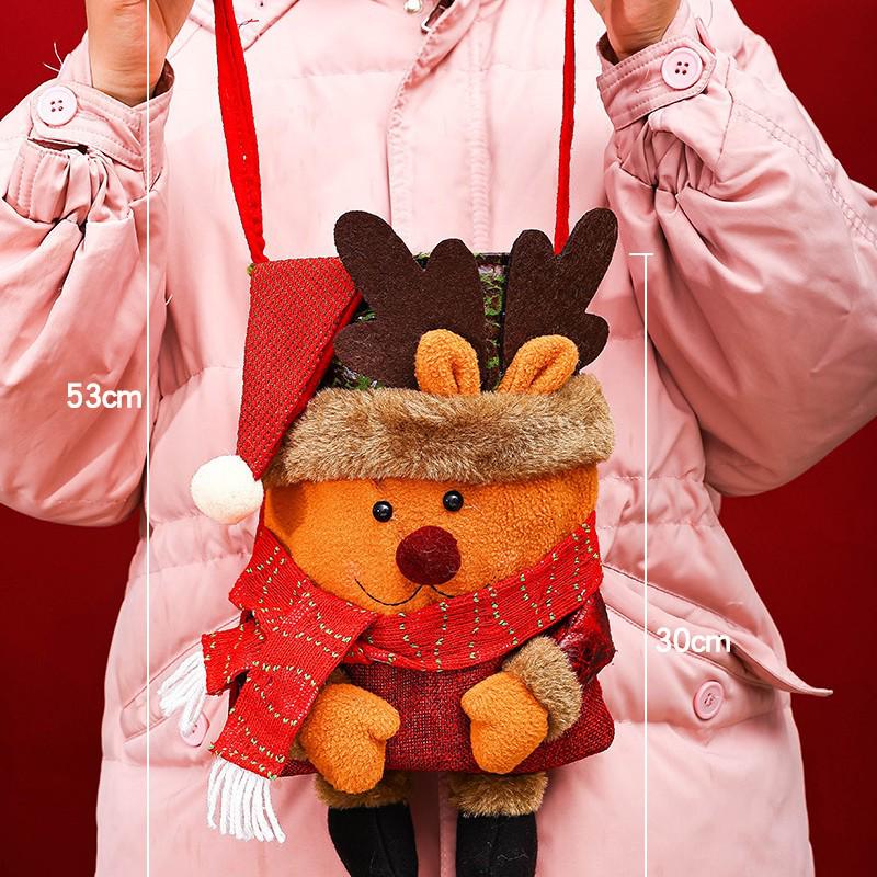 Large Santa Claus Christmas Eve Gift Bag with Pocket for Decorations