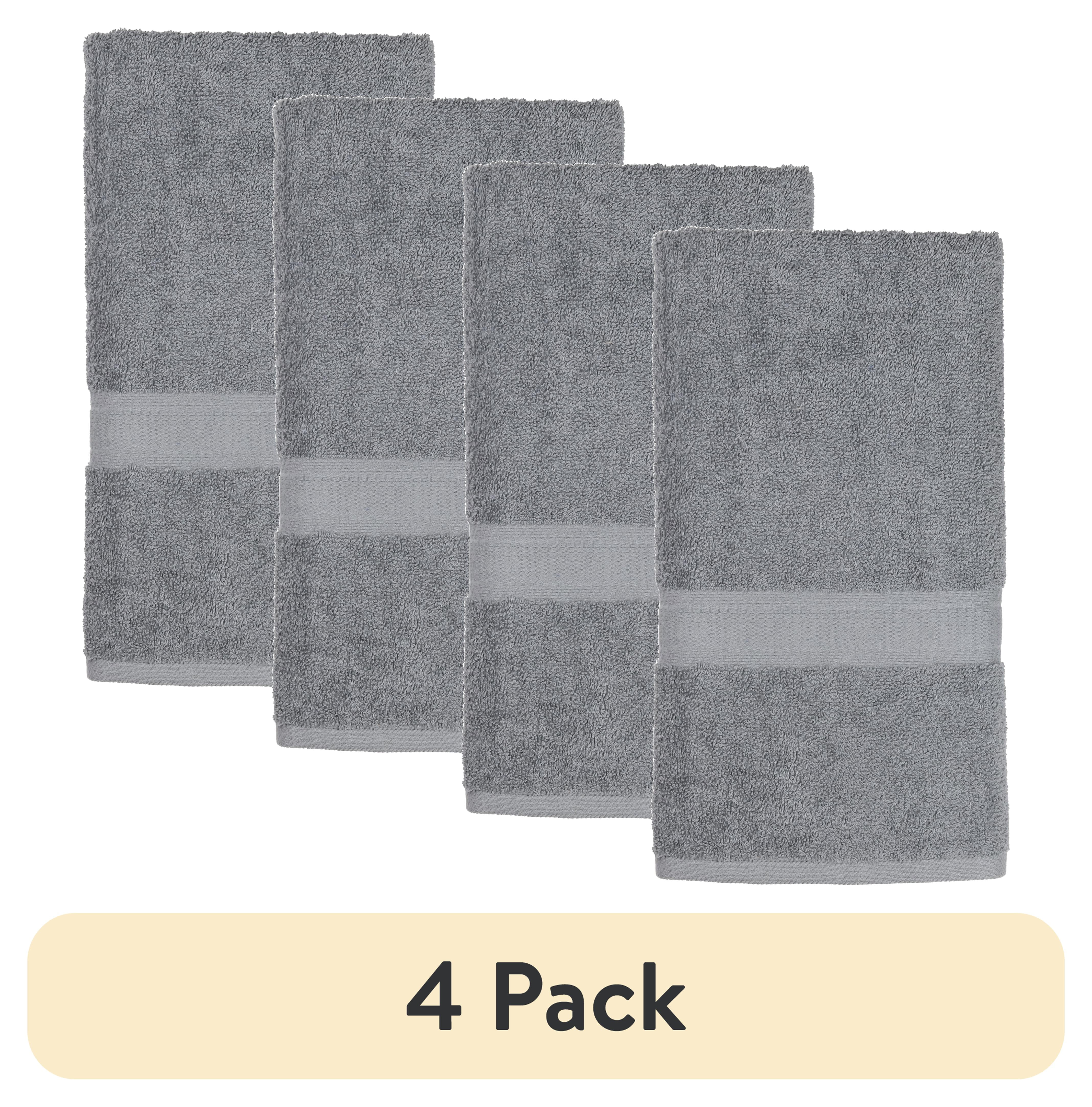 (4 pack) Basic Hand Towel, Soft 100% Cotton and highly absorbent Hand Towel, Grey United States