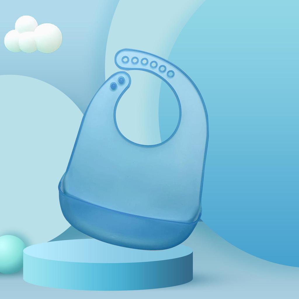 Waterproof Silicone Baby Bib with Food Pocket