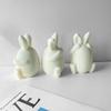 Face-less Rabbit Candle Mold Diy Cover Your Eyes Mouth and Ears Rabbit Aromatherapy Candle Gypsum Incense Stone Mold