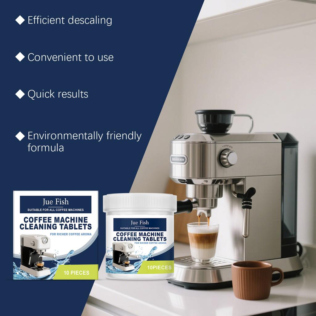 Coffee Machine Effervescent Tablets Powerful Descaling Stains Agent emoves Mineral Buildup All-Purpose Household Cleaner