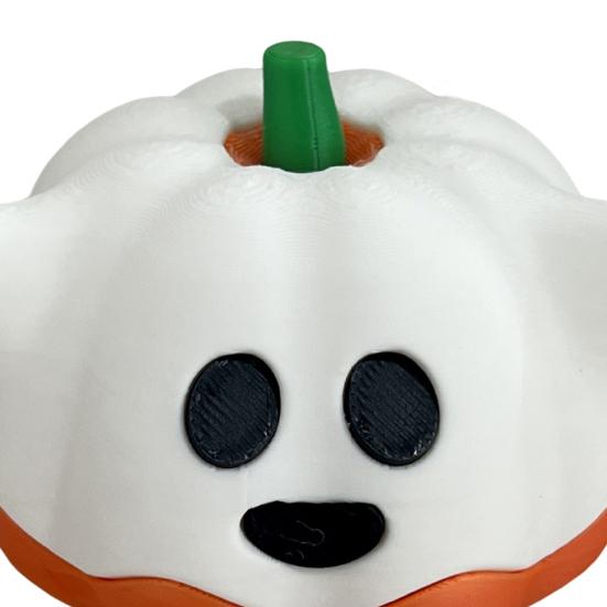 Halloweenská soška ducha dýně 3D tištěná kreslená figurka dýňového elfa socha domácí kancelář stolní dekorace ozdoba