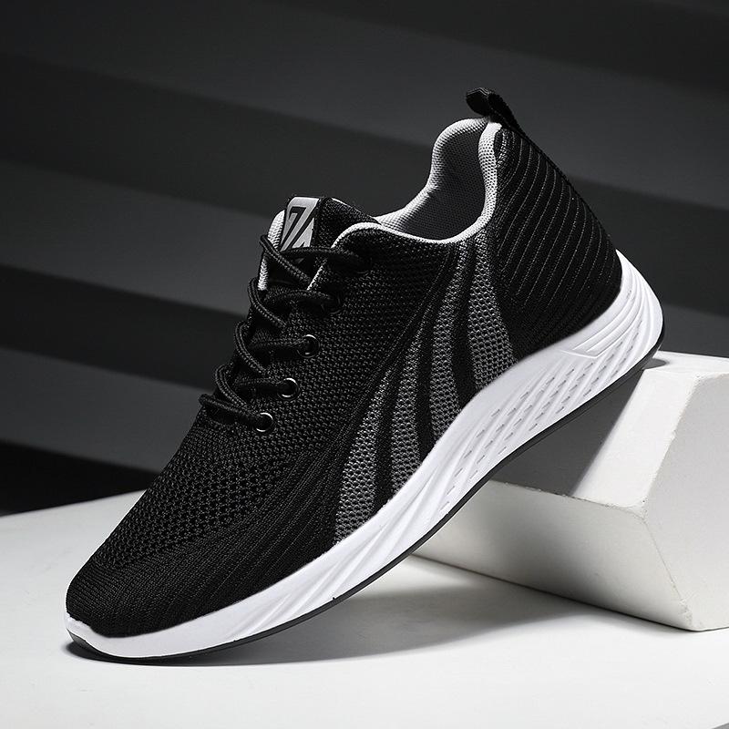 Shoes for Men Summer Men Flying Woven Breathable Running Sneakers Outdoor Non Slip Comfortable Man Casual Sports Shoes Masculino