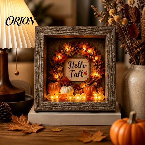 Festive Party Supplies Halloween Lighted Frame Ornaments, Light Up Shadow Box, Warm Cute Decor Atmosphere LED Lights for Home Living Room Bedroom