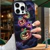 Phone Case: 2D Flat Design, Suitable for iPhone 18 17 16 15 14 13Pro In Color Silver Protective Case, Couple Style, Neon Line Pumpkin, Christmas and H