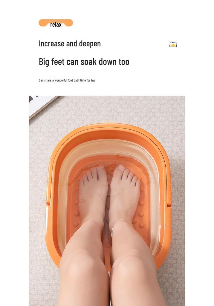Foldable Foot Bath Basin with Lid and Foot Protection, Over-the-Calf Design, Constant Temperature, Plastic Basin for Foot Soaking and Washing.