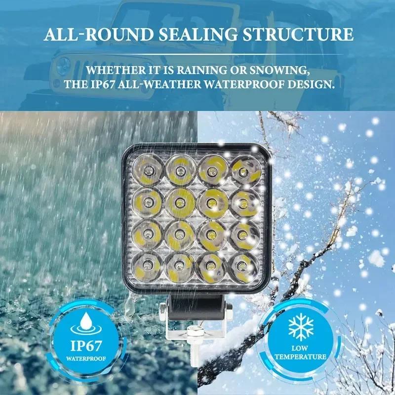 1pcs 12V Work Light LED Running Lights Bar Offroad 4X4 Spotlight For Jeep Truck Car Motorcycle Tractor SUV ATV LED Headlights