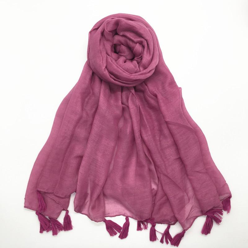 Solid Voile Women Scarf New Summer Girls Tassels Sunscreen Thin Scarves Soft Shawl Foulard Viscose Spring Lady Wrap Shawls