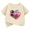 Leopard Love Heart Print TShirt Fashion T Shirt Girls Summer Casual Short Sleeve Tops TShirts Cute Girls Clothing