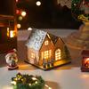 Holzhaus LED Nachtlichter Winter Schneehaus Miniaturlampe Weihnachten Festliche Atmosphäre Dekorative Tischdekorationen
