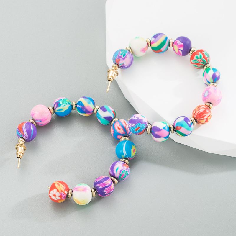 

Женские серьги-кольца с геометрическим шаром серии из сплава, резиновые красочные модные универсальные серьги OneSize фиолетовый