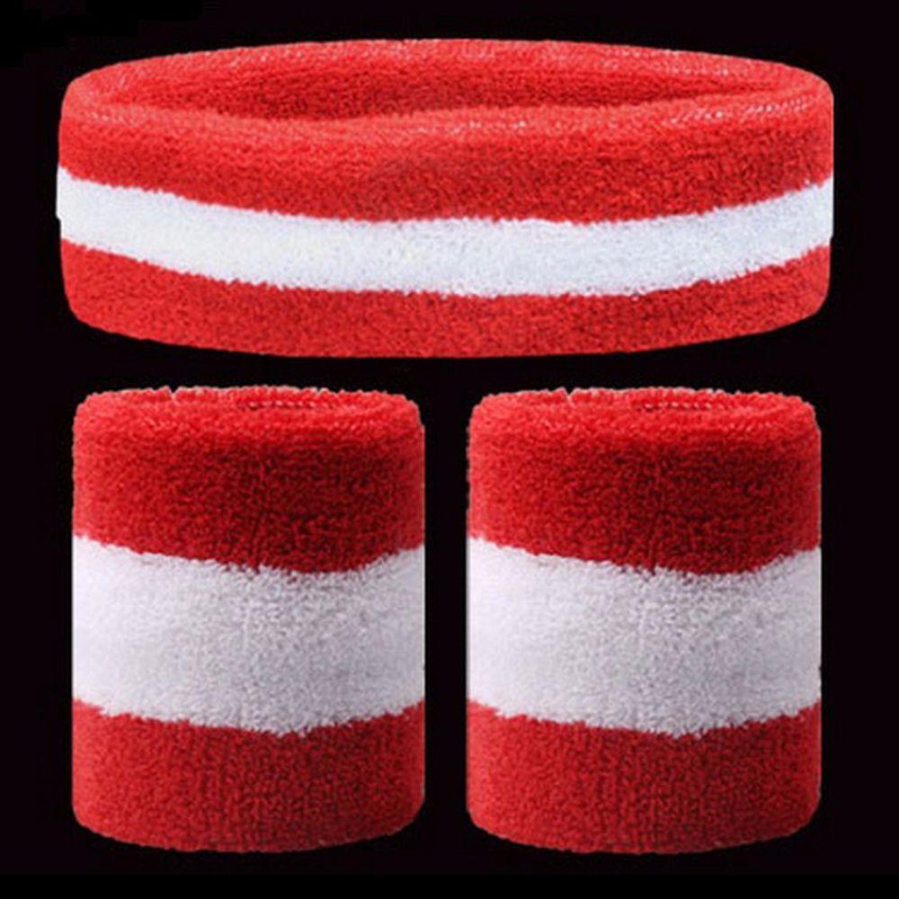 Sport Fitness 1 Set Men/Women Sport Wristbands Towel Sweat Bands Headband +Wristbands Wrist Support