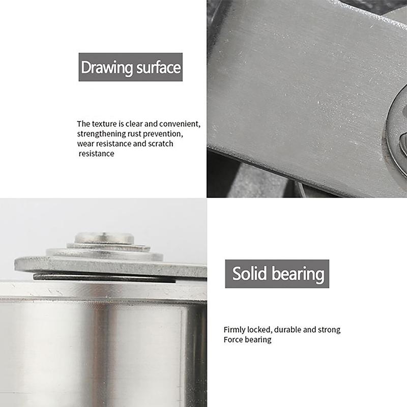 1Pc 304 Stainless Steel Duplex Bearing Super-Silent Detachable Rotation Pulley System Gym Traction Wheel U/V Type Swivel Pulley