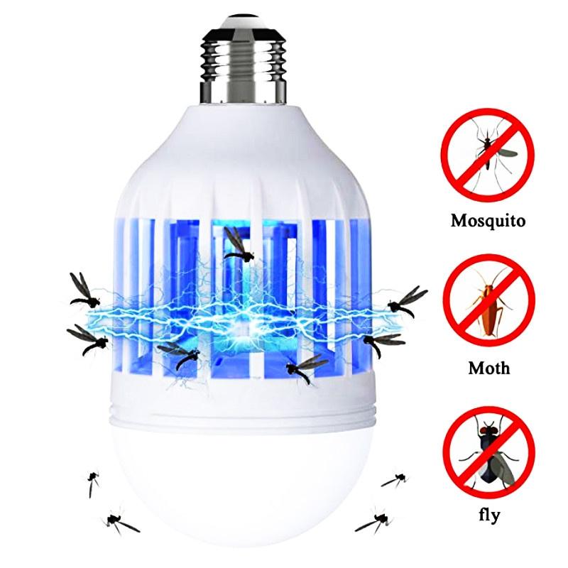 Household Mosquito Killer Bug Zapper LED Light Bulb 2-in-1 Mosquito Repellent Lamp White Bulb