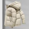 Mens Thickened Hooded Down Jacket Winter Short Warm Coat Adults 85-90% White Duck 550 Fill Power