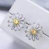 Delicate Small Flower Stud Earrings Fresh Style Yellow Daisy Floral Ear Accessory For Women Daily Wear Statement Jewelry