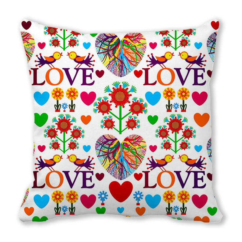 Home Decor Valentine Love Phrases Cushion Cover Decor Pattern Cushion Cover Suitable for Sofa Bedroom Car Pillow Cover