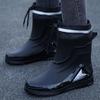 Men's Rain Shoes Outdoor Non-slip Fishing Boots Fashion Rubber Galoshes Winter Plush Warm Cotton Rain Shoes for Men Rubber Shoes