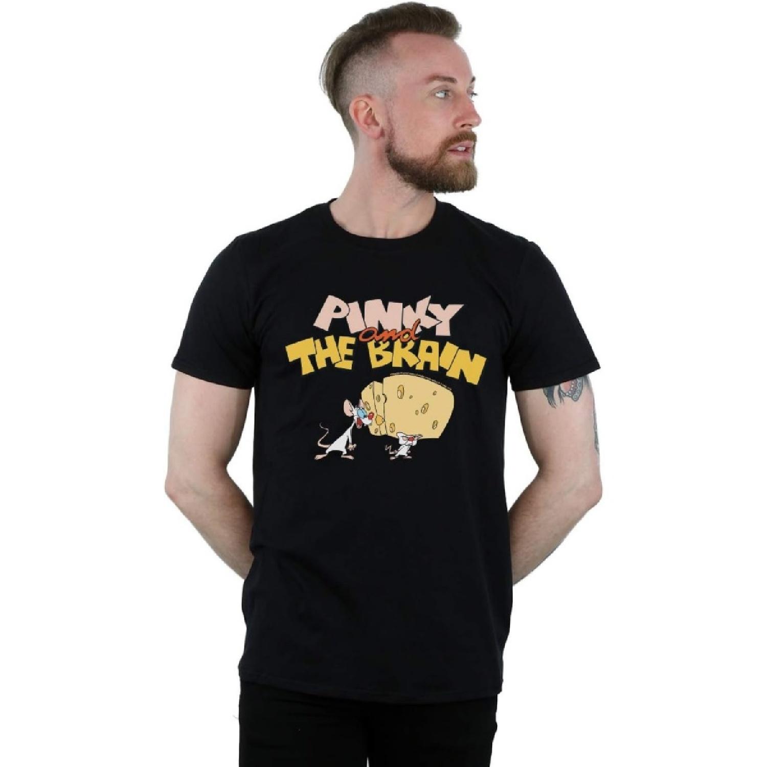 Animaniacs Men s Pinky and The Brain Cheese Head T-Shirt S чёрный
