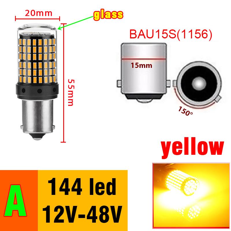 2pcs Led Lamp Turn Lamp Brake Lights Signal Lamp bau15s 1156 1157 BA15S T20 W21/5W 3157 3156 Bulbs 144smd LED Bulb Canbus Lamp