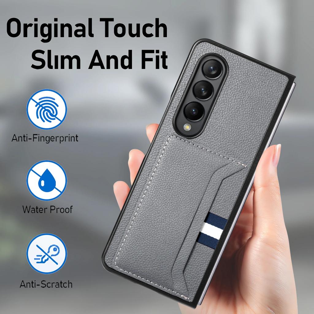 fold7 fold6 Fold4 Fold3 Fold2 fold5 Card Slot Leather Phone Accessories Case for Samsung Galaxy Z Fold 7 6 4 5 5G Fold 3 2