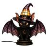 Atmosphere Lighting for Bedroom Black Cat Witch Hat Table Lamp, with Dreamy Purple Light, Dark Aesthetic Gothic Ornament Retro Halloween Ornament,