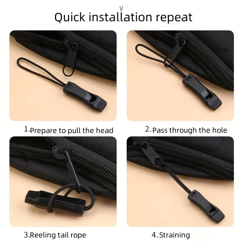5pcs Emergency Whistle Sports Match Whistle Multifunction Whistle Double Pipe Dual Band with Tail Rope Outdoor Camping Hiking