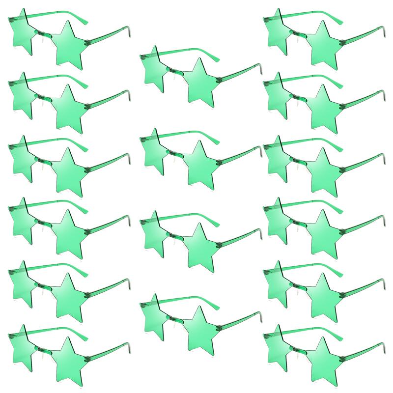 12/16 Pack Rimless Star Shaped Sunglasses New Fashion Candy Color Set Shades Women's Trendy Cute Party Props Sun Glasses