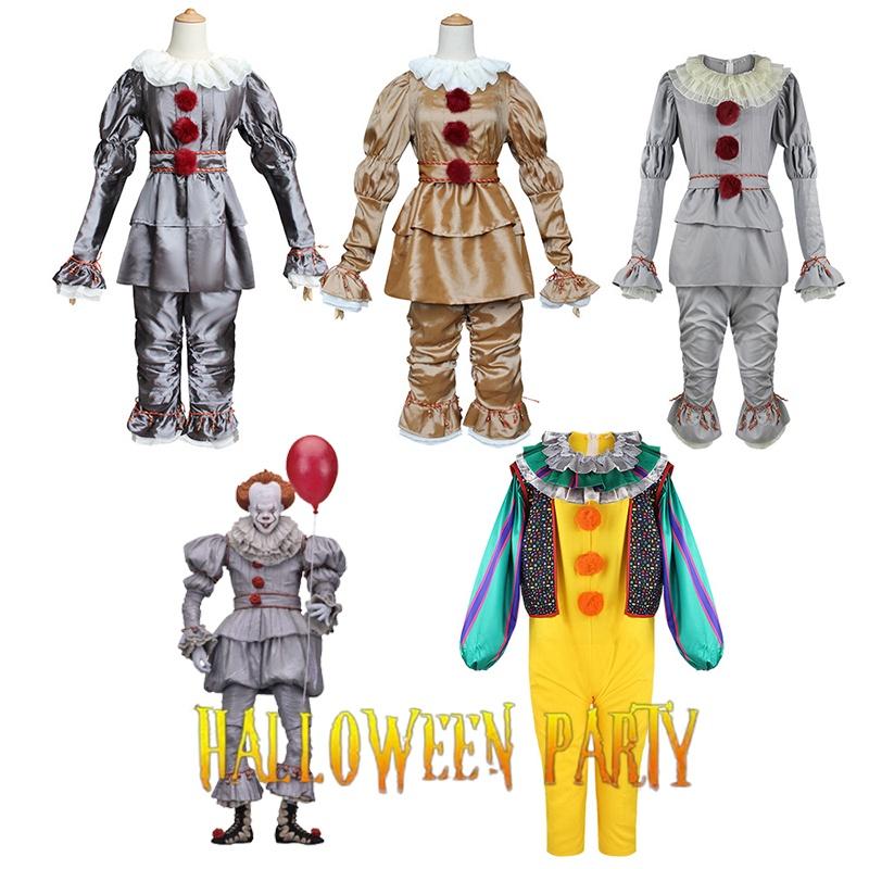 Costume Pennywise Cosplay Kid Stephen Kings It Clown Suit Joker Party Halloween