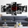 5Pcs Red Eye Japanese Anime Decor Canvas Picture Wall Art 5 Pieces Poster HD Print 5 Panel Room Decor Modern Home Decor