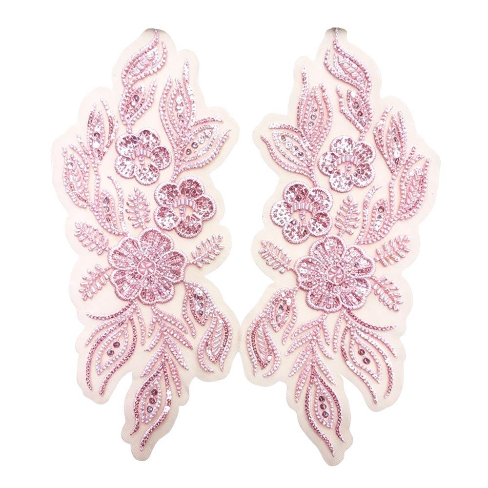 

Floral Embroidery Sparkling Lace Accessories Sequined Appliqued Pattern Hanfu Lace Accessories Handmade DIY Material