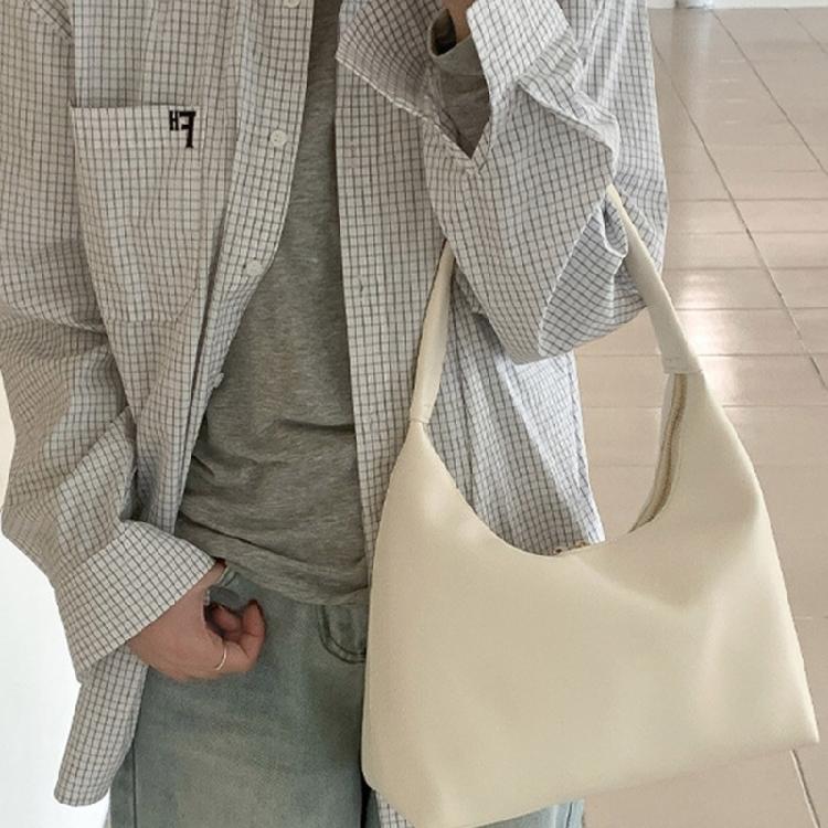 Shoulder Bag for Women Retro Pu Leather Clutch Purses Simple Hoboes Handbag with Zipper Closure Evening Underarm Purse