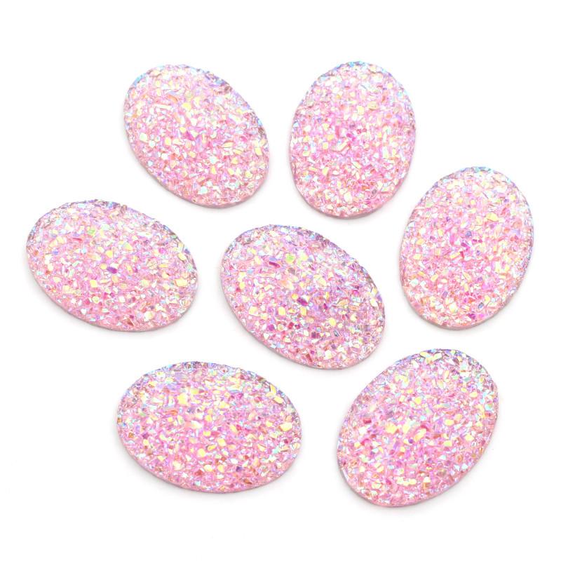 

New Fashion 10pcs 18x25mm Mixed Colors Natural ore Style Flat back Resin Cabochons For Bracelet Earrings accessories