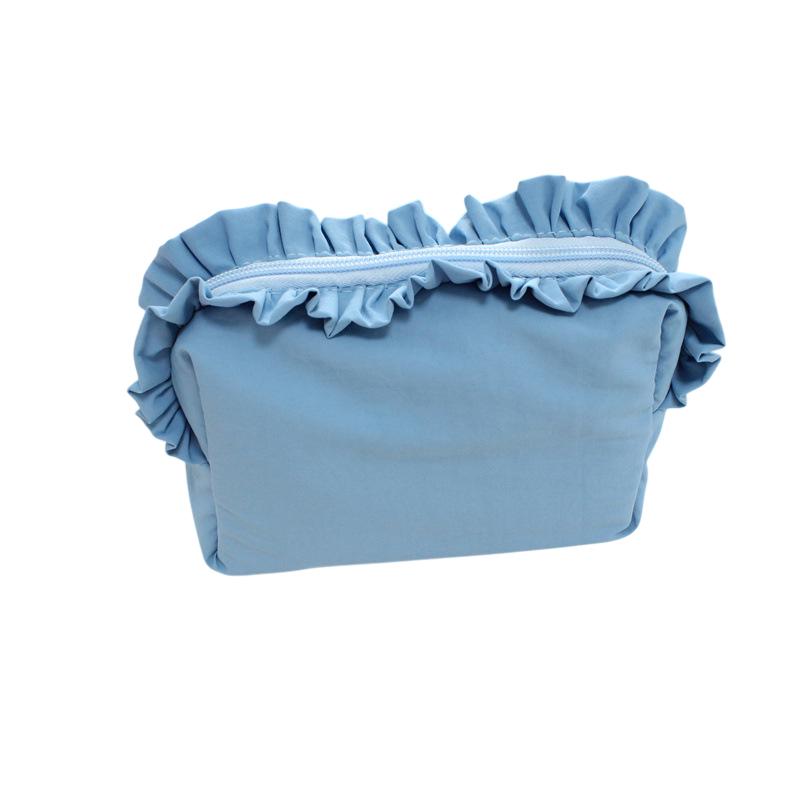 Ruffle Cosmetic Bag Multi-Color Cute Makeup Pouch Zipper Travel Portable Toiletry Organizer Bag For Women Girls
