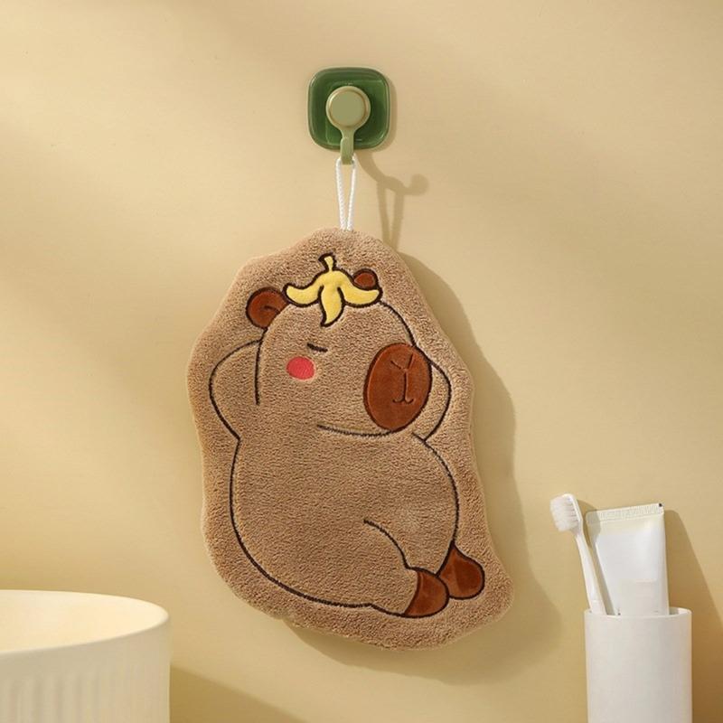 Quick Drying Soft Polyester Hand Towel with Capybara Water Absorption Small Towel for Hands and Face